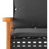  3-dijelni bistro set s jastucima poliratan i drvo bagrema crni | Eponuda.com