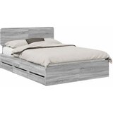 vidaXL konstrukcija postelje s predalom siva sonoma 140 x 190 cm, (5000113631) | Shoptok.si