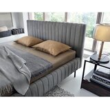 ELTAP Sivi tapecirani bračni krevet s prostorom za odlaganje s podnicom 180x200 cm Plissa – | shoptok.hr