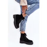 Boto Women's Suede Trapper Boots with Thick Sole and Zipper Black Edivame | ePonuda.com