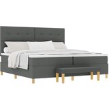 vidaXL Postelja s pomičnim dnom in blazino Temno siva 200x200 cm Tkanina, (22049821) Cene