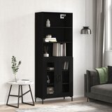 vidaXL Visoka komoda črna 69,5x34x180 cm inženirski les Cene