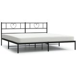  The Living Store Kovinski posteljni okvir z vzglavjem črn 183x213 cm - Posteljni Okvir, (21499383) | Shoptok.si