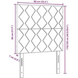  LED glava kreveta Sivi 90 cm tkanina - Tamno siva 90 cm Visoki uzglavlje | shoptok.hr