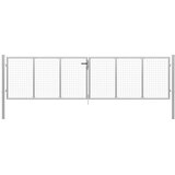  Vrtna vrata od pocinčanog čelika 400x100 cm srebrne boje | shoptok.hr