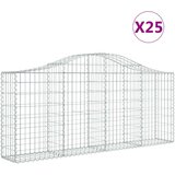  Lučne gabionske košare 25 kom 200x30x80/100cm pocinčano željezo | shoptok.hr