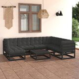 The Living Store Vrtna sedežna garnitura 8-delna z blazinami trdna borovina - Vrtna Sedežna Garnitura, (21425600) | Shoptok.si