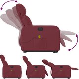  Električni masažni naslonjač na podizanje od tkanine boja vina | shoptok.hr