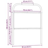vidaXL Uzglavlje smeđa boja hrasta 80 cm čelik i konstruirano drvo | shoptok.hr