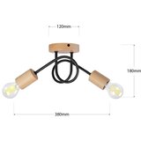  plafonski luster oxford 2xE27/15W/230V borovina/crna | Eponuda.com