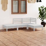Maison Chic Seti vrtnega pohištva - Vrtna garnitura - Vrtni pohištvo set 4-delna bela trdna borovina, (21809102) | Shoptok.si