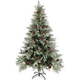 vidaXL božićno drvce sa šiškama zeleno-bijelo 120 cm PVC i PE | shoptok.hr