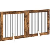  Vrata za pse z stojali 2 pcs Dimljen hrast 100 x 100 cm, (5000232680) | Shoptok.si