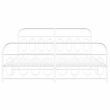  Metalni okvir kreveta uzglavlje i podnožje bijeli 193x203 cm | shoptok.hr