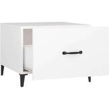  Klubska mizica s kovinskimi nogami bela 50x50x40 cm, (20714570) | Shoptok.si