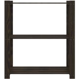 vidaXL Stalak za pohranu s 3 razine crni 80x38x90 cm masivna borovina | Eponuda.com