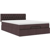  Otomanska postelja z vzmetnico & LEDs rjav 140x190 cm blago, (22011957) | Shoptok.si