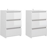 Maison Chic Dvo delni komplet Nočne omarice - Nočne mize visok sijaj bela 40x35x62,5 cm, (21688916) Cene