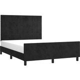  Posteljni okvir z vzglavjem črn 140x200 cm žamet, (20904938) | Shoptok.si