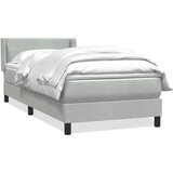 vidaXL Box spring postelja z vzmetnico Svetlo siva 80x210 cm žamet, (21791277) | Shoptok.si