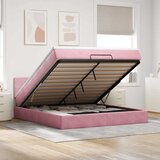 vidaXL Otomanski posteljni okvir z vzmetnico roza 180x200cm žamet | Shoptok.si