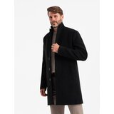 Ombre Single-breasted long men's suit style coat - black | Shoptok.si