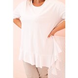 Kesi Włoski Women's Plus Size blouse with cotton, featuring a pocket and rolled sleeves kiwi | Shoptok.si