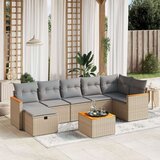 vidaXL 8-dijelni set vrtnih sofa s jastucima bež od poliratana | shoptok.hr