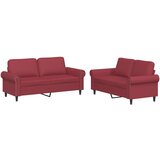  2-dijelni set sofa s jastucima boja vina od umjetne kože | shoptok.hr