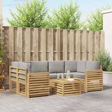  Set vanjskih sofa 7 kom. Bijela i svjetlosiva Poliester | shoptok.hr