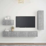  4-dijelni set TV ormarića siva boja betona od iverice Cijene