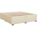 vidaXL Box spring postelja z vzmetnico krem 180x200 cm blago | Shoptok.si