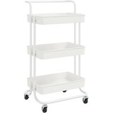 vidaXL Kuhinjska kolica s 3 razine bijela 42x25x83,5 cm željezo i ABS | shoptok.hr