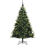 vidaXL Umjetno sklapanje božićnog drvca s 300 LED dioda Zelena 210 cm | shoptok.hr