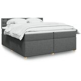  Krevet s oprugama i madracem tamnosivi 200 x 200 cm od tkanine | shoptok.hr