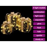  Osvijetljena božićna kutija za poklone 3 kom. 150 LED lampica Slike
