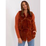 Fashion Hunters Dark orange fur vest with lining Cene