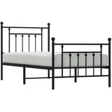  Metalni okvir kreveta uzglavlje i podnožje crni 80x200 cm | Eponuda.ba