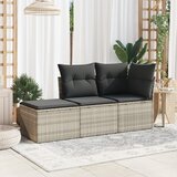  Vrtni tabure s jastukom svijetlosivi 55x55x37 cm od poliratana | Eponuda.ba