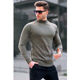 Madmext Almond Green Slim Fit Half Turtleneck Men's Knitwear Sweater 6343 cene