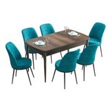 Hanah home set trpezarijski sto i 6 stolica han baroque turquoise | ePonuda.com