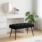  Klupa s gumbastim tkanjem Crna 80 x 40 x 46 cm Baršun | shoptok.hr