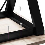 vidaXL jedilna miza y okvir 60x60x75 cm trdna borovina lito železo | Shoptok.si