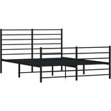  Metalni okvir kreveta uzglavlje i podnožje crni 140x190 cm | Eponuda.com