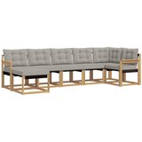  Set vanjskih sofa 7 kom. Bijela i svjetlosiva Smeđa 306 x 128,5 x 73 cm | shoptok.hr