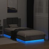 Okvir kreveta s uzglavljem LED siva boja betona 100 x 200 cm | shoptok.hr