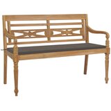 vidaXL Klop Batavia s taupe blazino 150 cm trdna tikovina | Shoptok.si