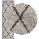  Čupavi moderni tepih s visokim vlaknima bež antracit 80x250 cm | shoptok.hr