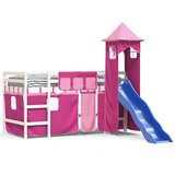  The Living Store Otroški pograd s stolpom roza 80x200 cm trdna borovina - Otroški Pograd, (21452271) | Shoptok.si