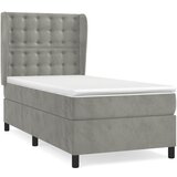 The Living Store Box spring postelja z vzmetnico svetlo siv 90x190 cm žamet - Box Spring Postelja, (21488963) | Shoptok.si